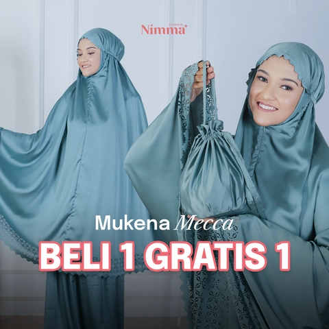 B1G1 - Mukena  Dewasa Silky Laser Cut - MECCA OLIVE